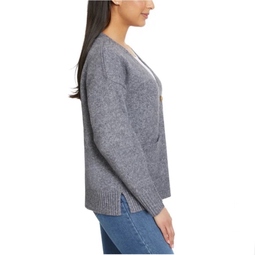 Ella Moss Ladies' Button Front Cardigan Large Gray Brand New